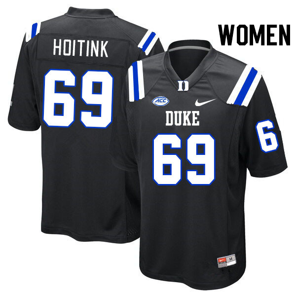 Women #69 Ben Hoitink Duke Blue Devils College Football Jerseys Stitched Sale-Black